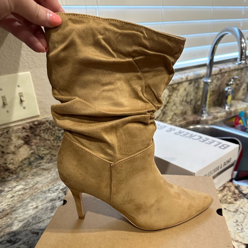 Suede High Heeled Boots